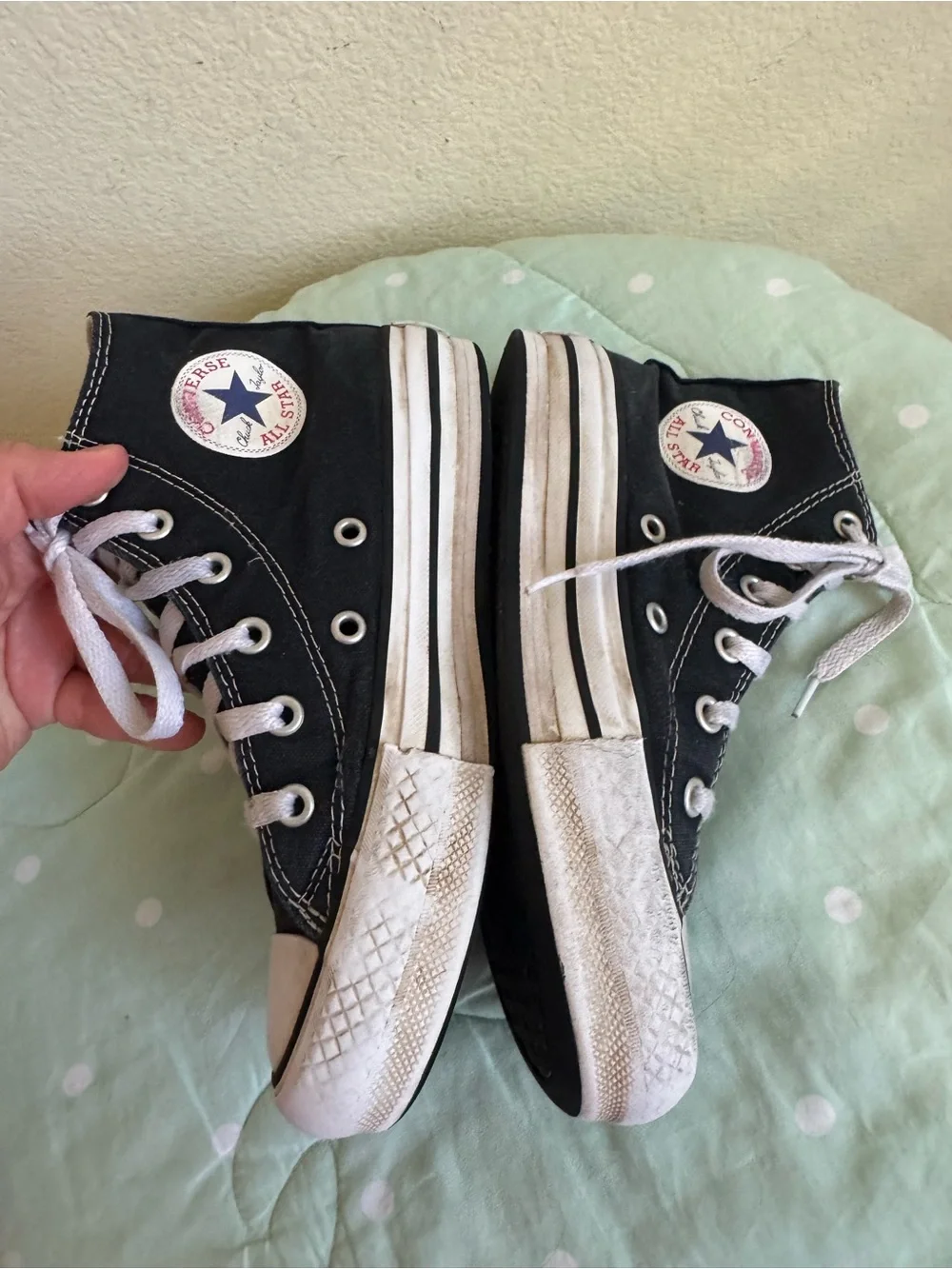 Converse Black High-Top Canvas Sneakers Kids size 1